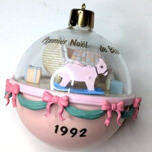 Vtg Baby First Christmas 1992 -French - Premier Noel De Bébé décoration de Noel